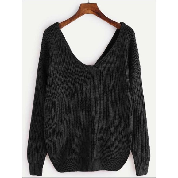 LAST CHANCE❄️ twist back knit sweater black - Picture 3 of 4